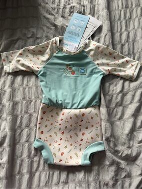 Baby/Toddler Long-Sleeve Rashguard Swimsuit - Mint & Cream Floral